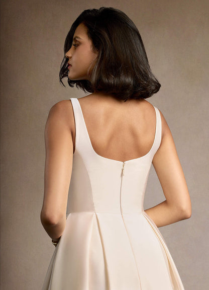 Olivia Cream Pleated Midi Dress  Dress