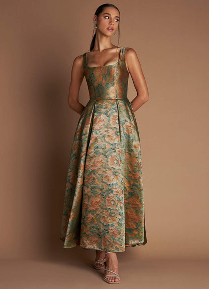 Ainslee Vintage Teal Maxi Dress  Dress