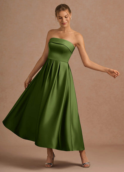 Lucienne Olive Green Midi Dress