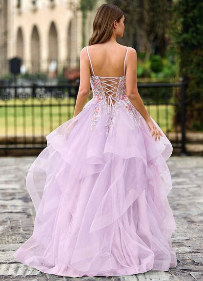 Goartrume Pink Mermaid Tulle Prom Dress