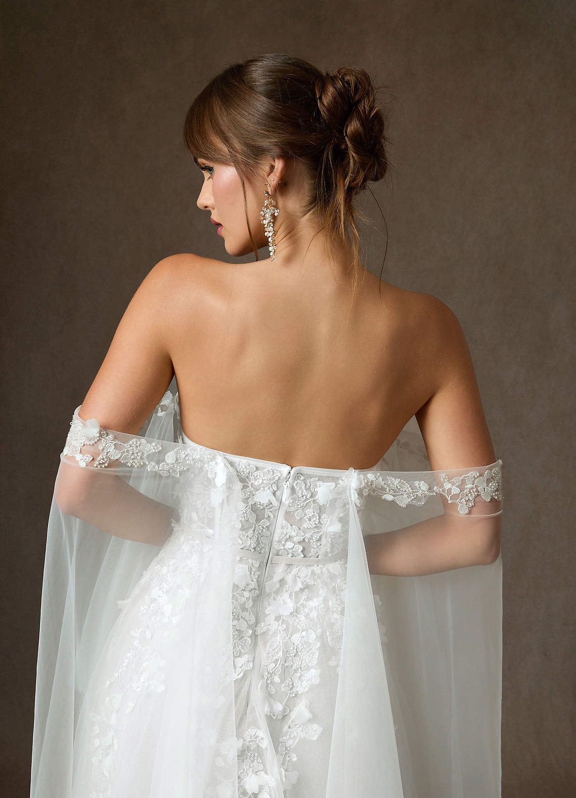 Diamond White Ball-Gown Off the Shoulder Lace Dress
