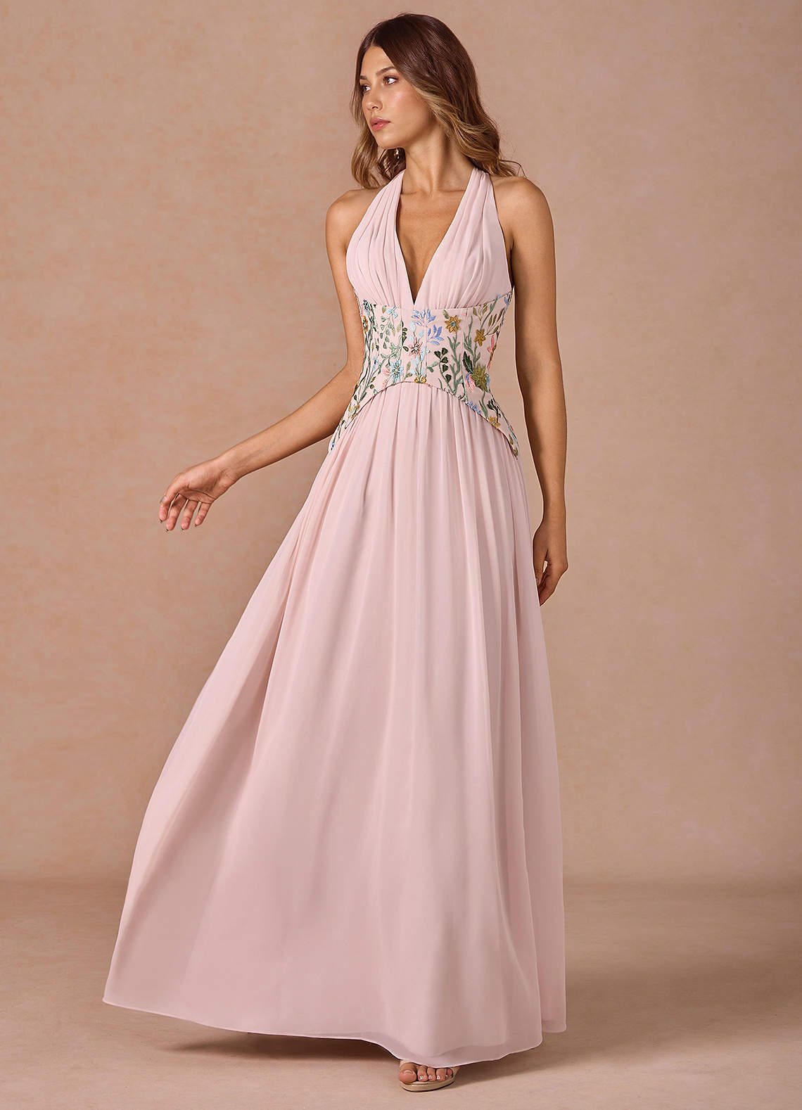 Ellis Blush Pink Multi Maxi Dress