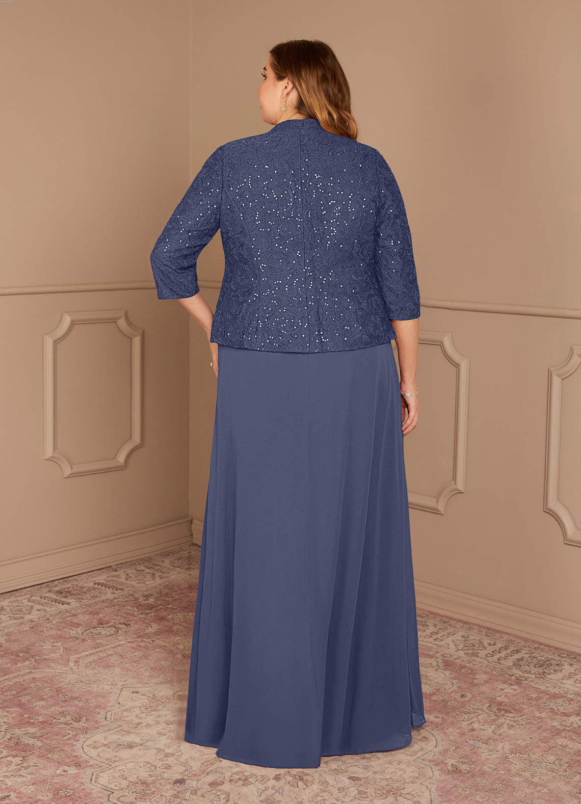 Stormy Sheath Square Neckline Sequins Chiffon Dress
