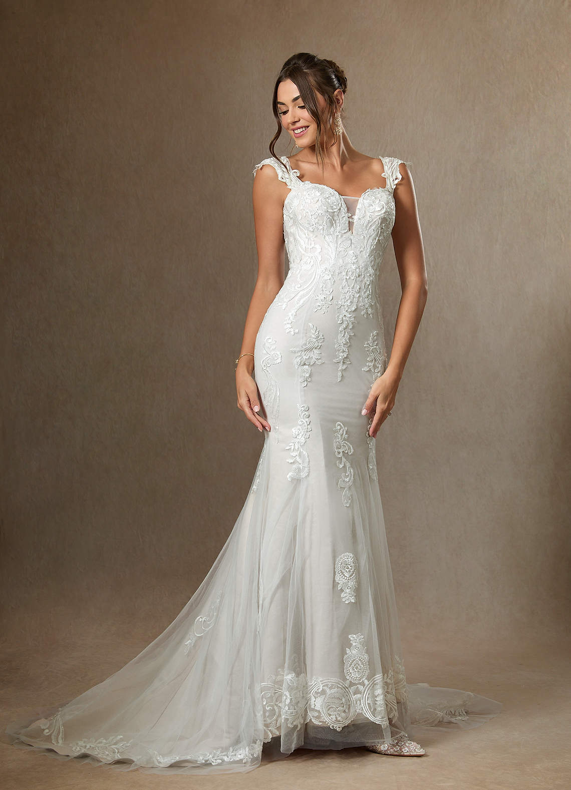 Diamond White Mermaid Sequins Satin Dress