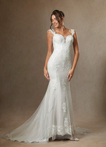 Diamond White Mermaid Sequins Satin Dress