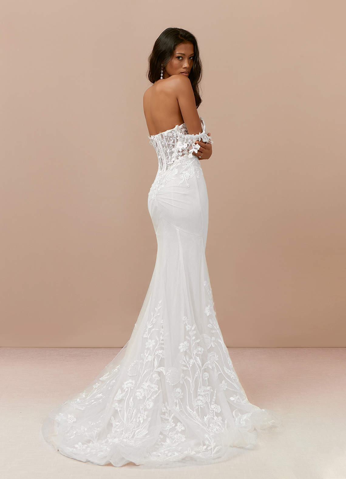 Diamond White A-Line Sequins Tulle Dress