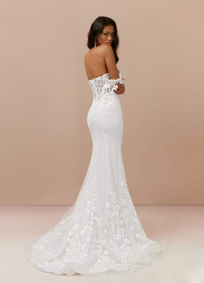 Diamond White A-Line Sequins Tulle Dress