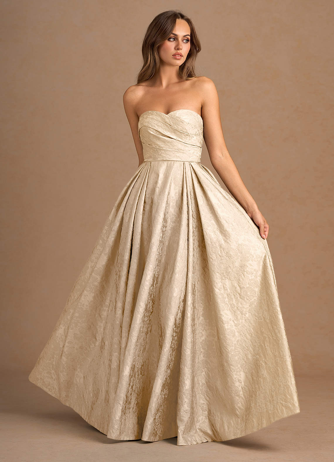 Maelis Vintage Champagne Maxi Gown  Dress