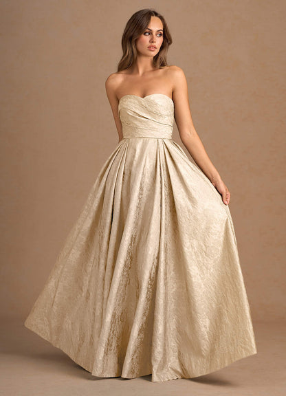 Maelis Vintage Champagne Maxi Gown  Dress