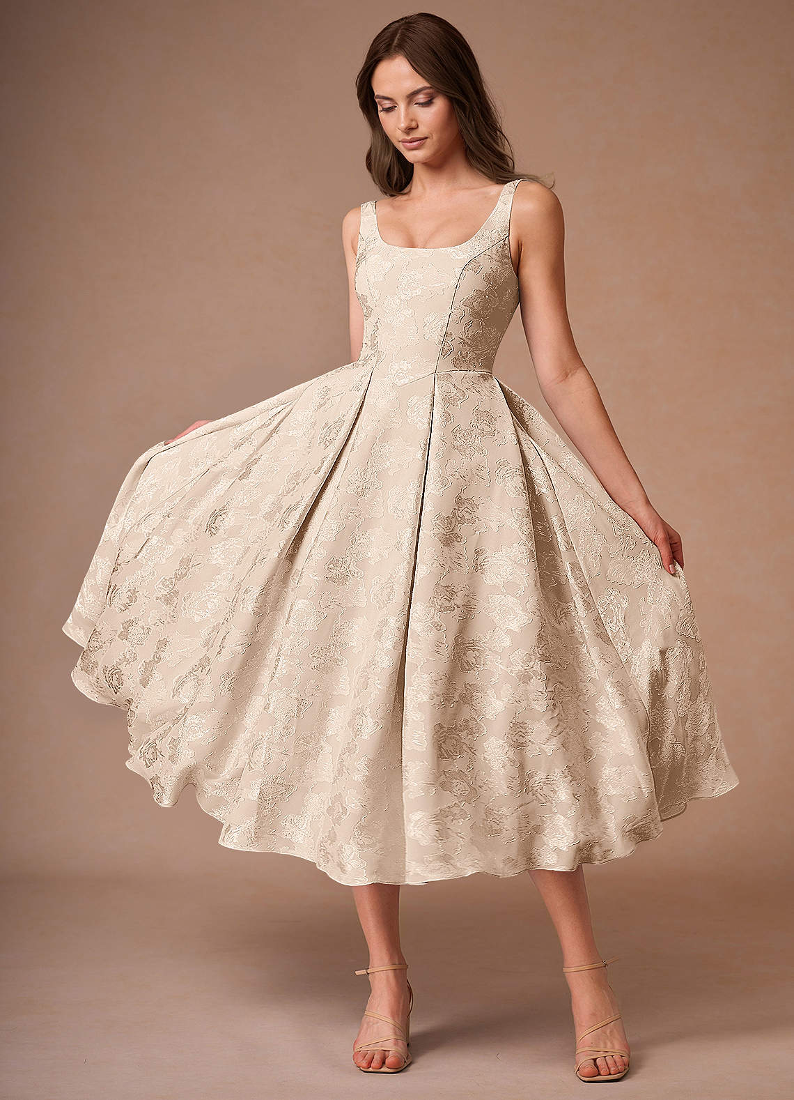 Briac Cream A-Line Midi Dress  Dress