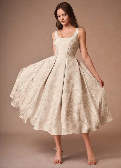 Briac Cream A-Line Midi Dress  Dress