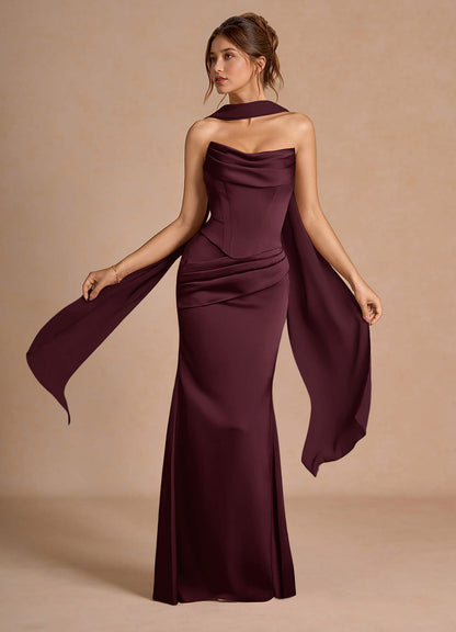 Sorrel Wine Corset Two-Piece Sets  Dress