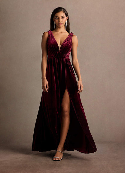 Katniss Wine Rose Gown  Dress