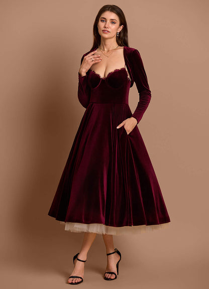 Gracyn Wine Two Piece Dress