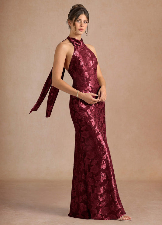Dillon Wine Maxi Dress