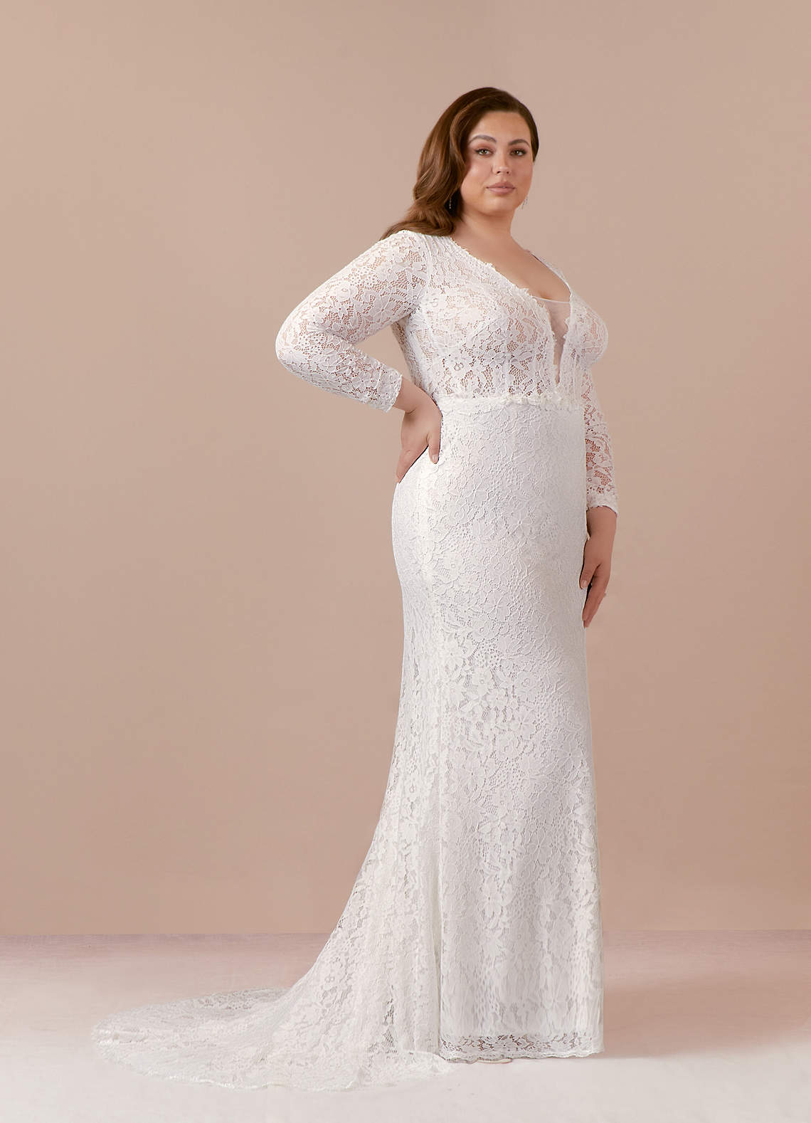 Diamond White Sheath V-Neck Tulle Dress