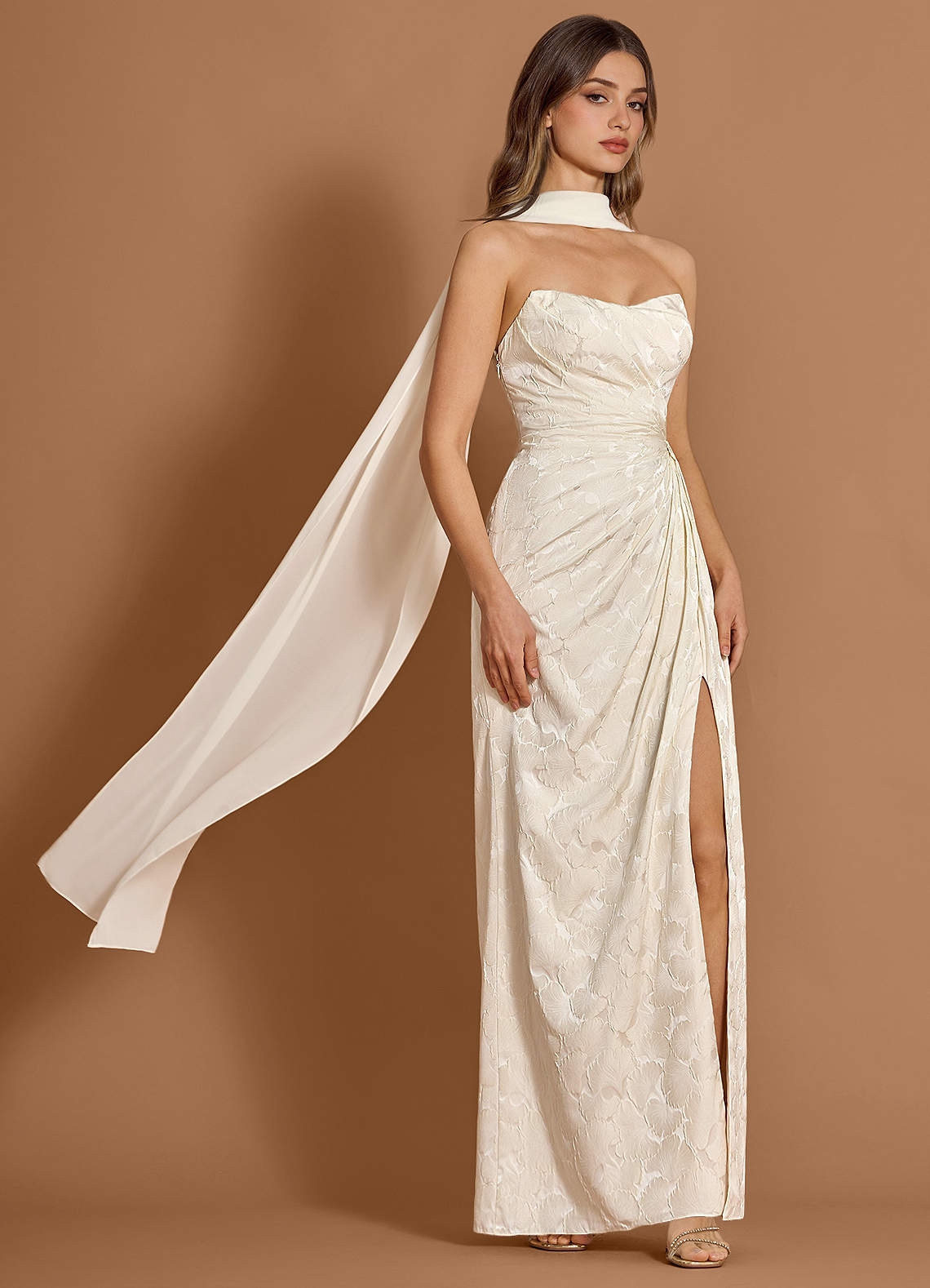 Caelia French White Maxi Dress