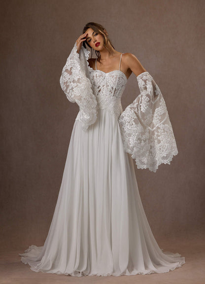 Diamond White A-Line Off the Shoulder Lace Dress