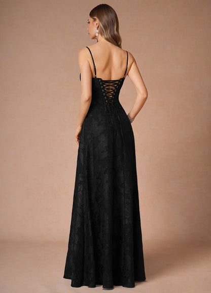Hollis Black Lace Back Maxi Dress
