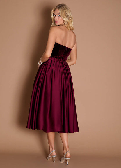 Marie Wine Midi Dress  Dress