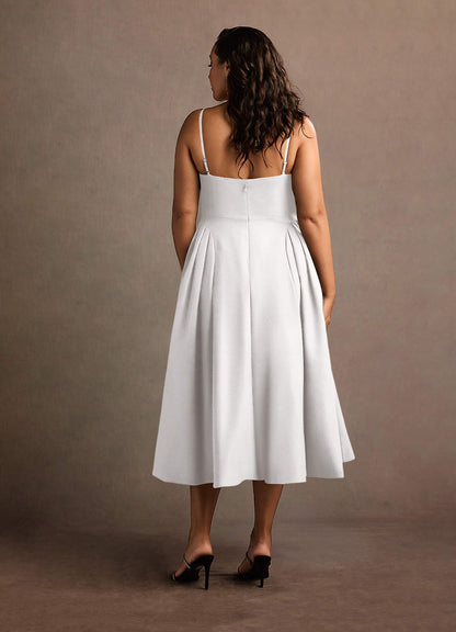 Doris White Strappy Midi Dress  Dress