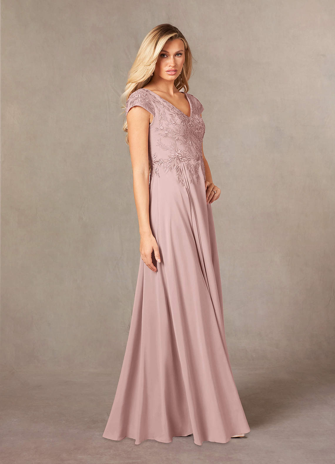 Dusty Rose A-Line Lace Dress