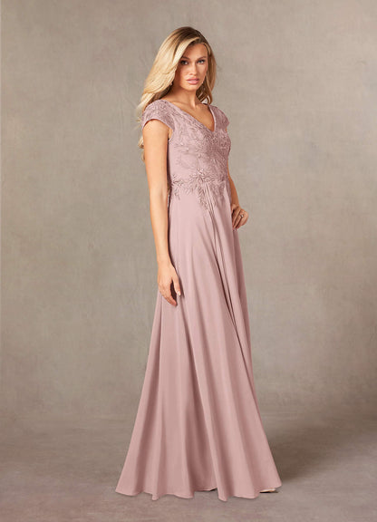 Dusty Rose A-Line Lace Dress
