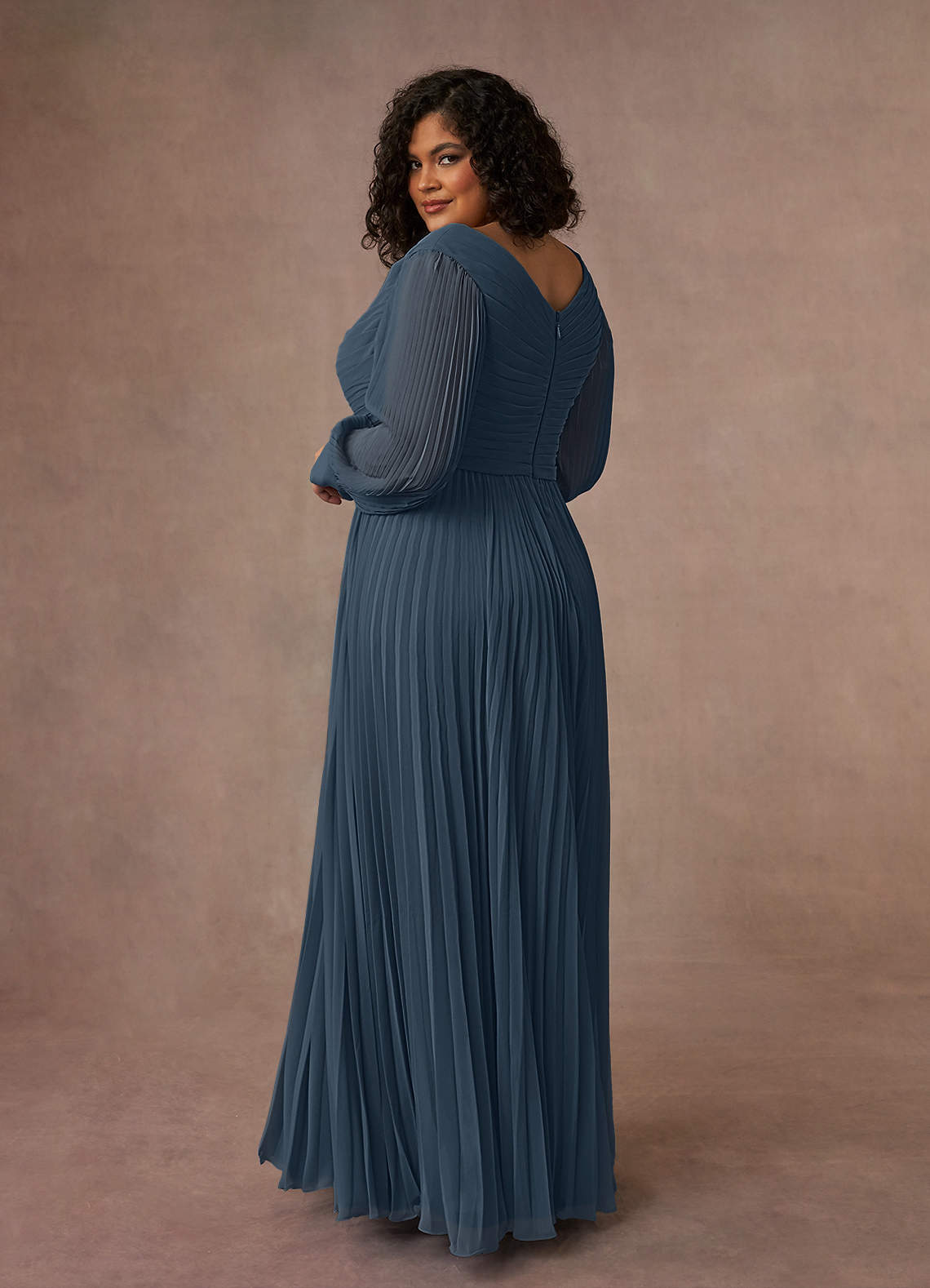 Neptune A-Line Pleated Chiffon Dress