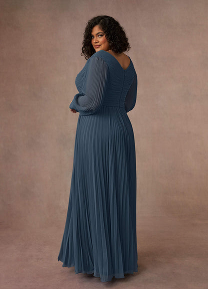 Neptune A-Line Pleated Chiffon Dress