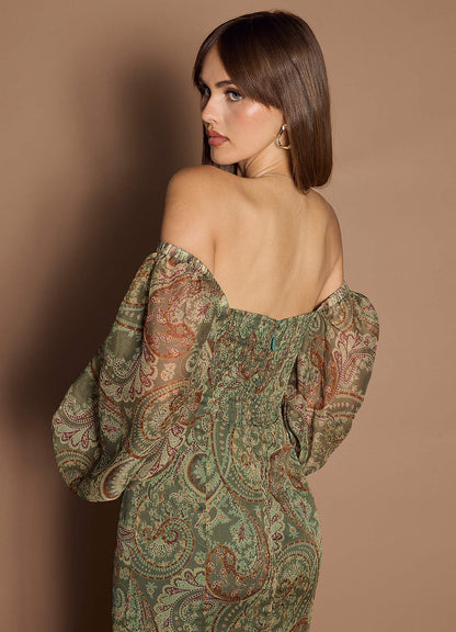 Rina Sage Paisley Maxi Dress  Dress