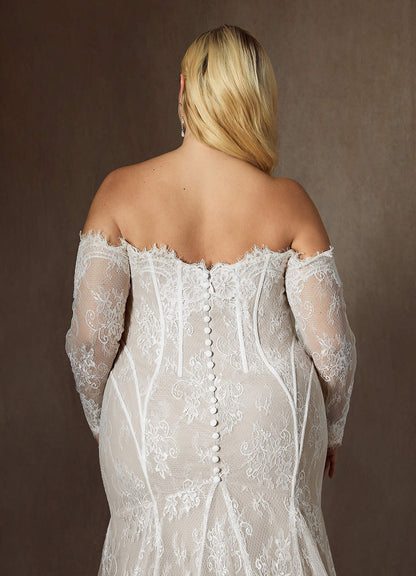 Diamond White Mermaid Off the Shoulder Tulle Dress