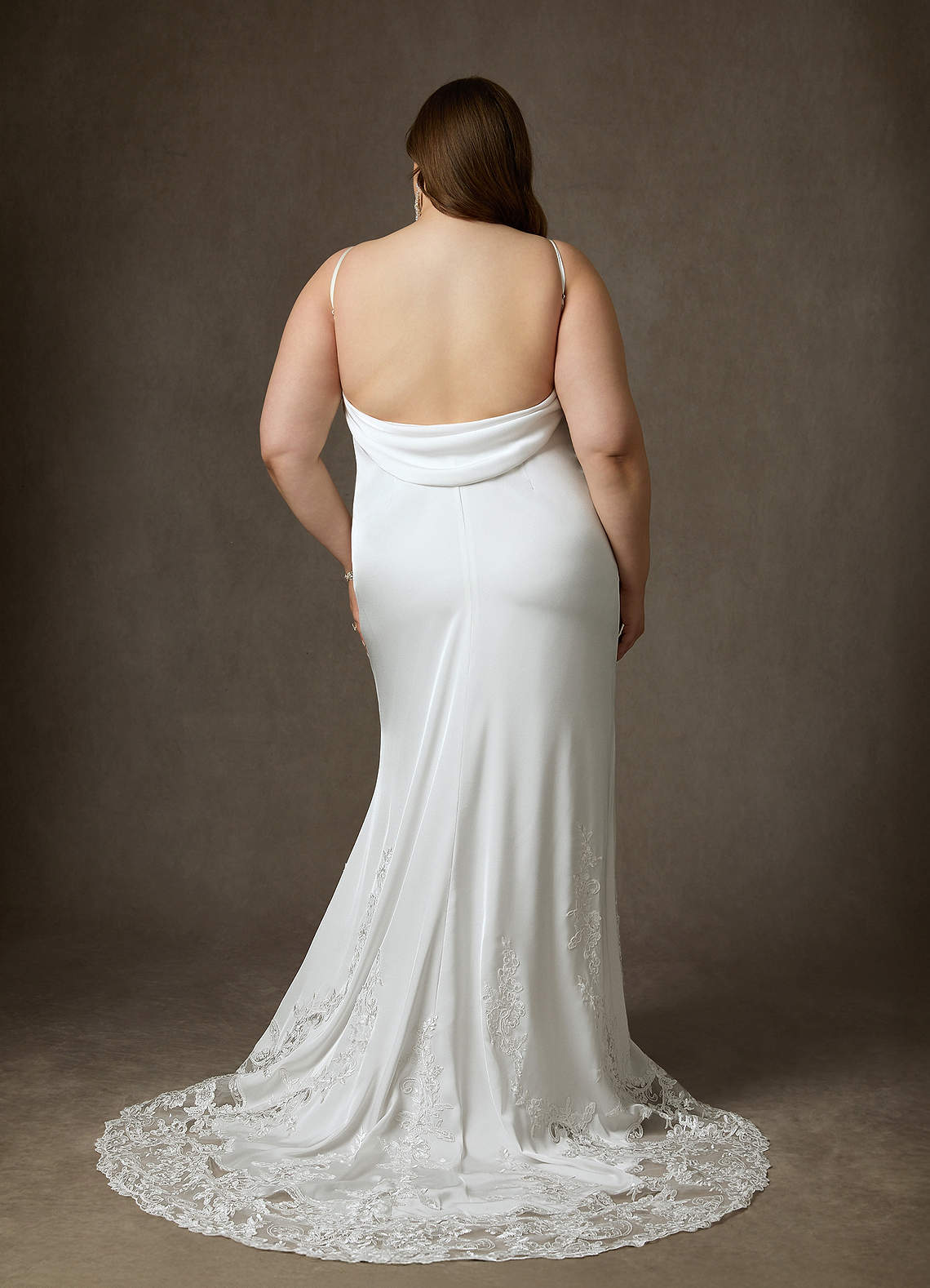Diamond White Fit and Flare Stretch Satin Dress