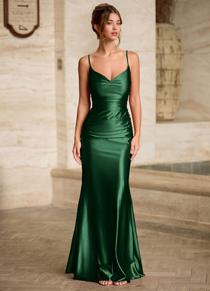 Scarlett Dark Green Backless Lace-Up Mermaid Prom Dress