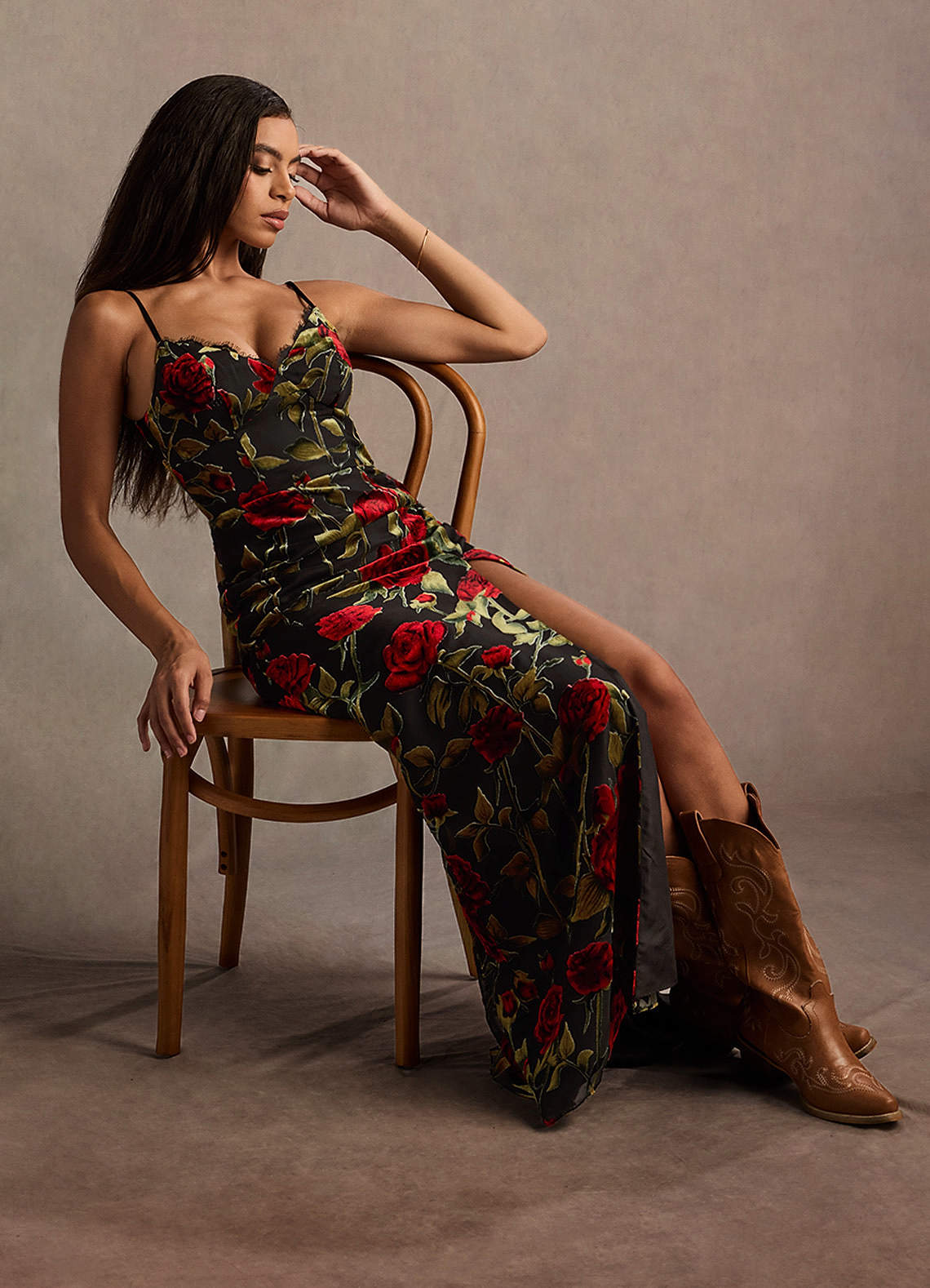Bellen Black Multi Maxi Dress  Dress