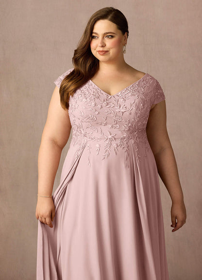Dusty Rose A-Line Lace Dress