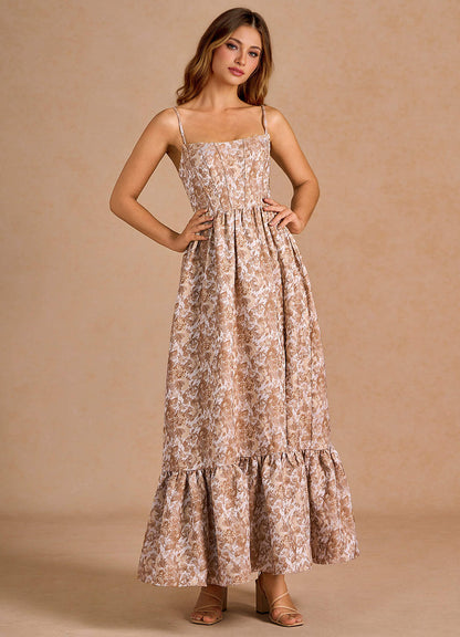 Soline Brown Multi Maxi Dress  Dress