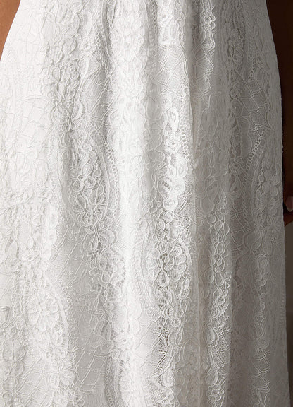 Diamond White A-Line Lace Dress