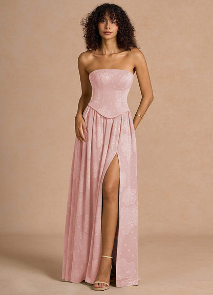 Isaura Powder Pink Maxi Dress  Dress