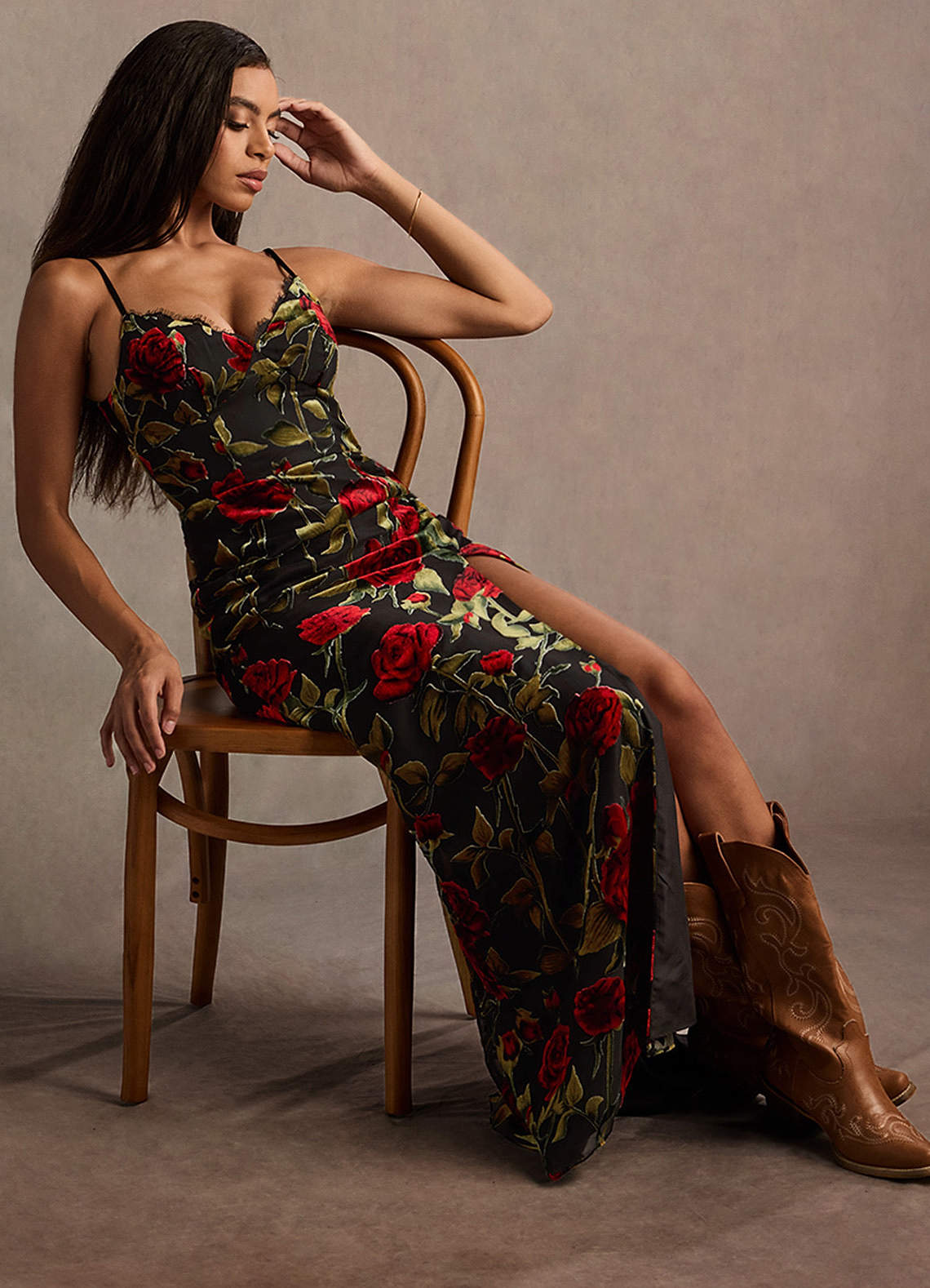 Bellen Black Multi Maxi Dress  Dress