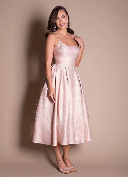 Vitoria Blush Gold Midi Dress