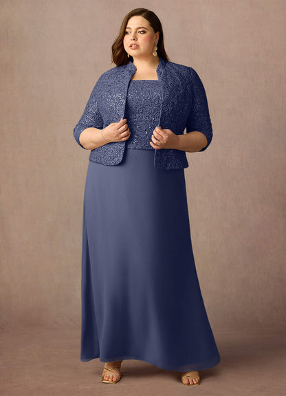 Stormy Sheath Square Neckline Sequins Chiffon Dress