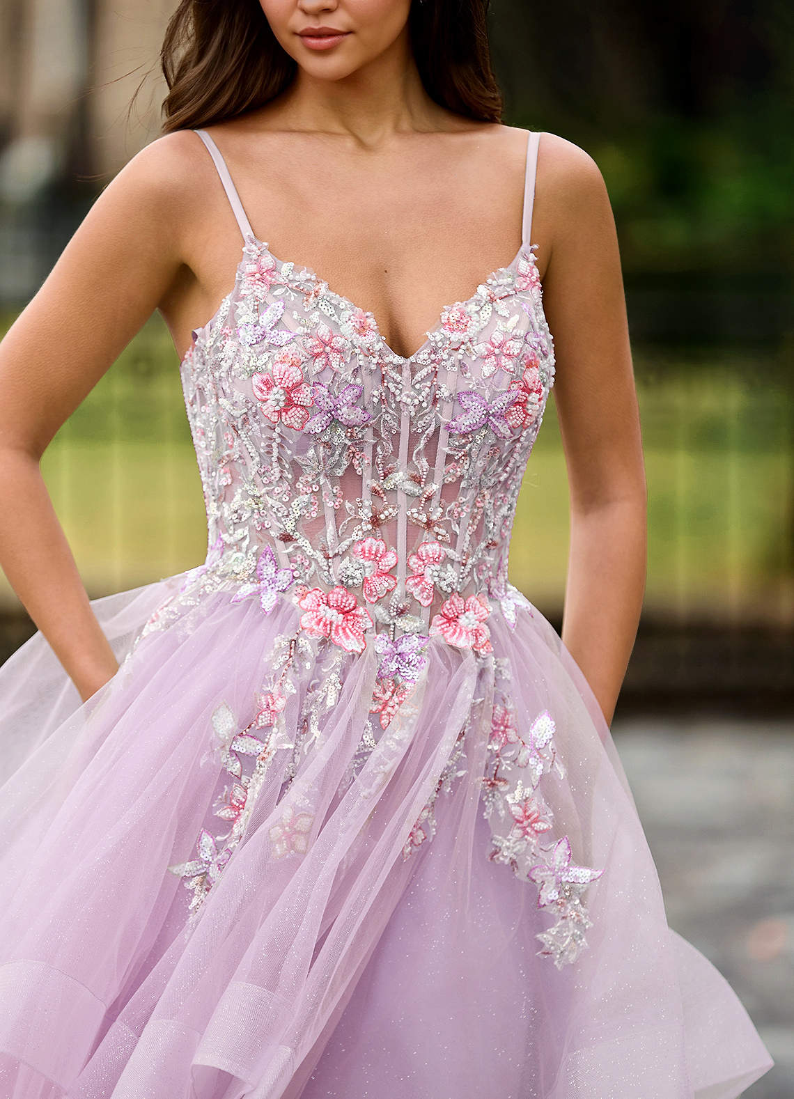 Goartrume Pink Mermaid Tulle Prom Dress