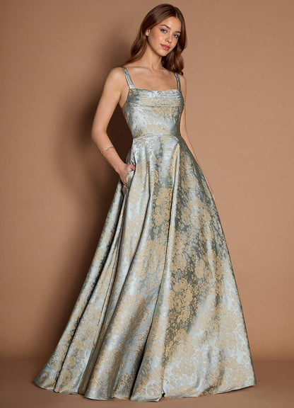 Lilla Vintage Blue Maxi Prom Dress  Dress