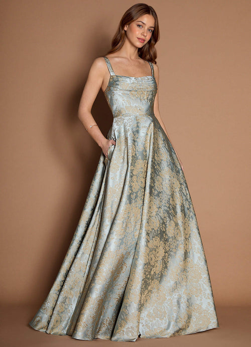 Marenna Vintage Blue A Line Prom Dress