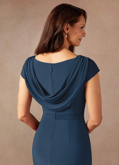 Neptune Dark Navy Mermaid V-Neck Sequins Lace Dress