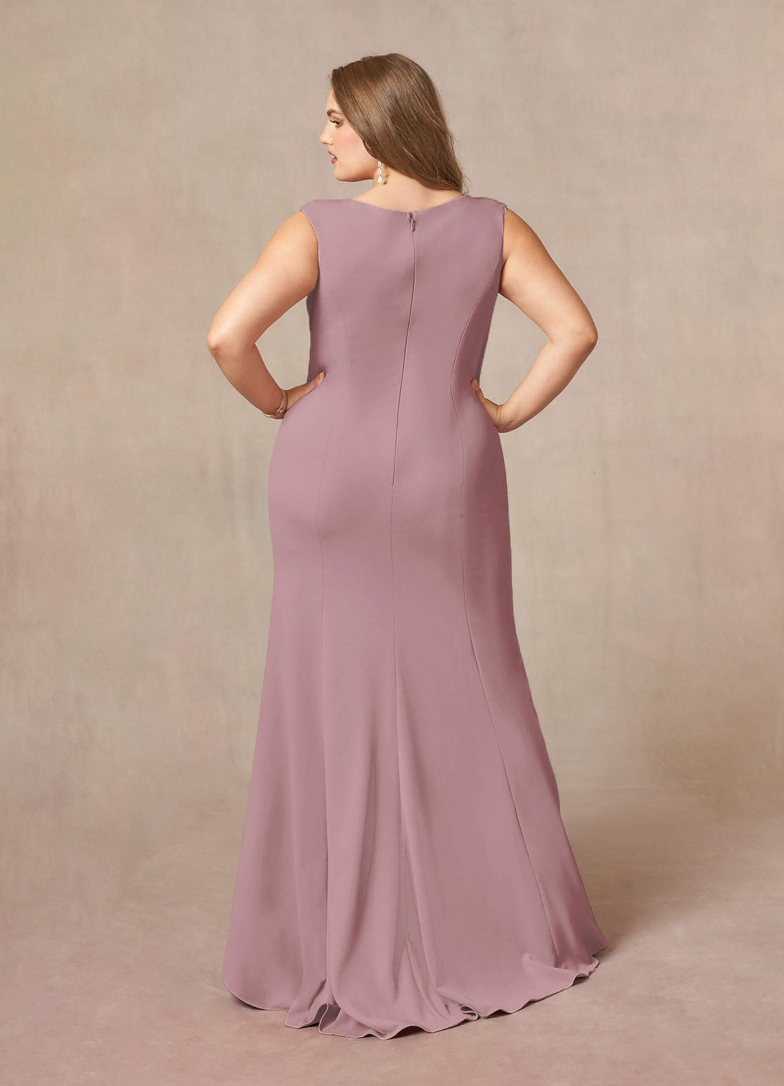 Dusty Rose Mermaid Sequins Lace Dress