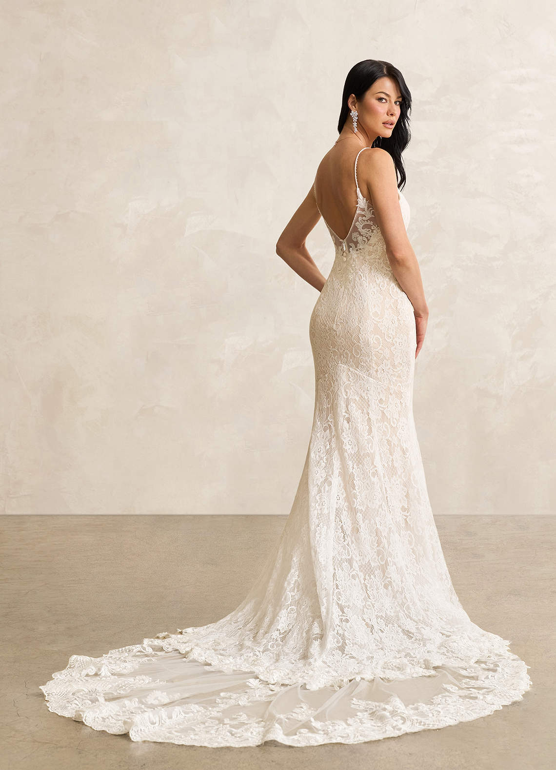 Diamond White Champagne Mermaid Sequins Tulle Dress