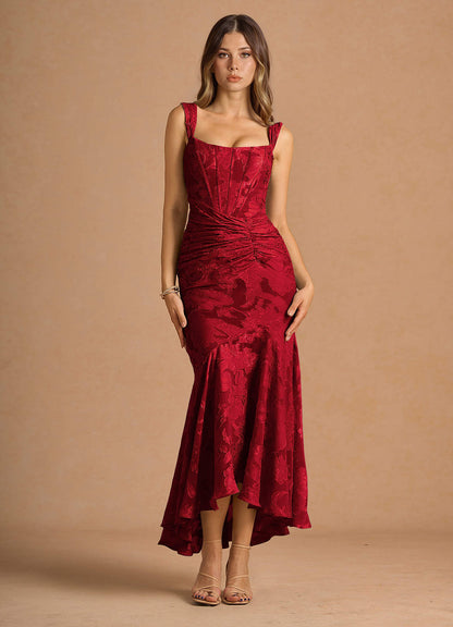 Tiana Ruby Red Maxi Dress  Dress
