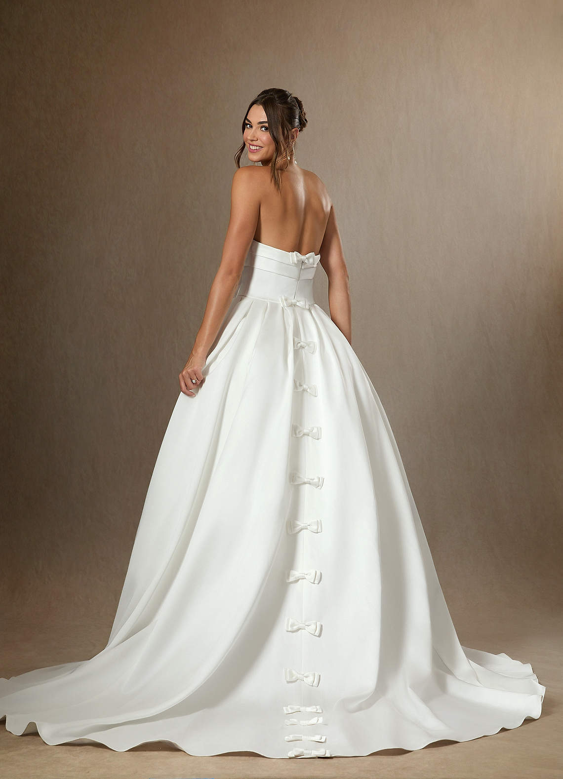 Diamond White Ball-Gown Strapless Double Faced Satin Dress