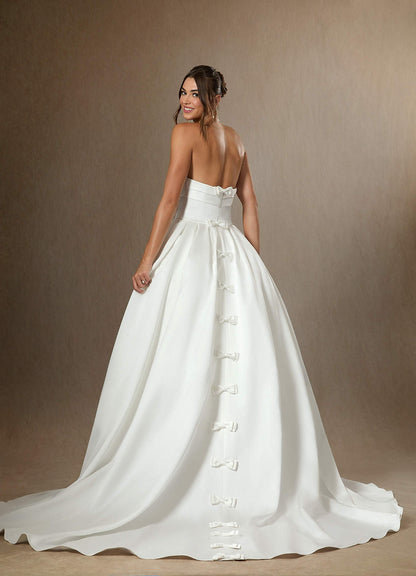 Diamond White Ball-Gown Strapless Double Faced Satin Dress